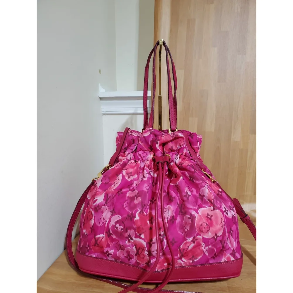LOUIS VUITTON Limited Edition Indian Rose Monogram Ikat Floral Nylon Noe…
